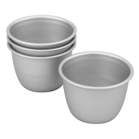 Bakemaster Silver Anodised Pudding Pan, 7.5 x 6cm  Set of 4 