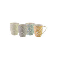 Bundanoon Coupe Mug 355ml - Lace Set of 4