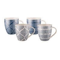 Bundanoon Mega Mug 500ml - Indigo Sketch Set of 4