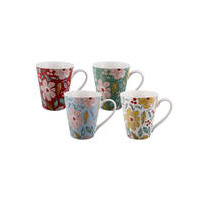 Bundanoon Conical Mug 355ml - Artistic Blooms Set of 4