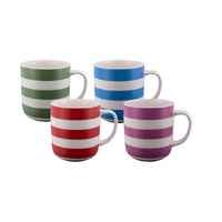 Bundanoon Classic Mug 400ml - Nautical Stripes Set of 4