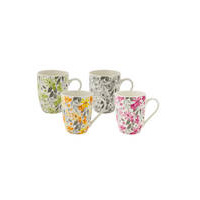 Bundanoon Coupe Mug 355ml - Floral Set of 4