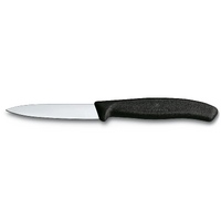Victorinox Paring Knife Pointed Tip 8cm Black Handle