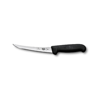Victorinox Boning Knife, 12cm Curved, Narrow Blade, Fibrox - Black