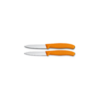 Victorinox Paring Knives Orange Handles 8cm Set of 2