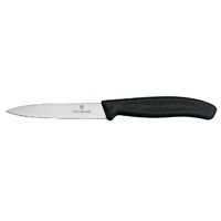 Victorinox Paring Knife Pointed Tip 10cm Black Handle