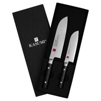 KASUMI Damascus 2 Piece Santoku Knife Set