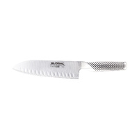 GLOBAL Classic 18cm Santoku Knife, Fluted Blade G-80