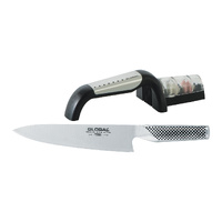 GLOBAL Classic 20cm Cooks & Global Sharpener Set G-291/SB
