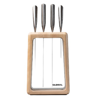 GLOBAL Hashira 5pc Knife Block Set - Maple