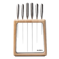 GLOBAL Hashira 7pc Knife Block Set - Maple