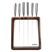 GLOBAL Hashira 7pc Knife Block Set - Walnut