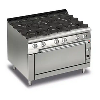 Baron Queen7 6 Burner Gas Cook Top With Full Length Gas Oven Q70PCFL/G1205