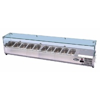 Atosa Countertop Prep Fridge Glass Top Fits 10x GN 1/4 ESL3889