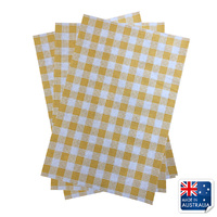 Greaseproof Paper Gingham Yellow 200x300mm Pkt of 200