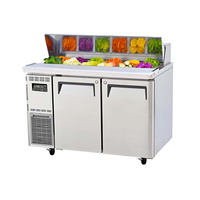 K-Series 2 Door Salad Prep Fridge w Hood Lid 309L