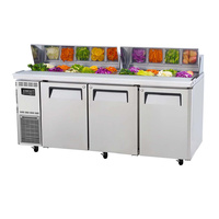 K-Series 3 Door Salad Prep Fridge w Hood Lid 516L