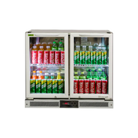 Back Bar Fridge 2 Swing Glass Door 157L