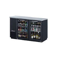 Black Back Bar Fridge 2 Door Glass 538L