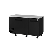 Black Back Bar Fridge 2 Door 651L