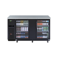 Black Back Bar Fridge 2 Door Glass 723L