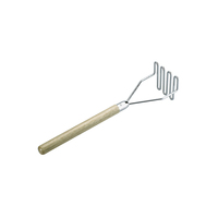 Potato Masher Chrome Plated w Wooden Handle 460mm