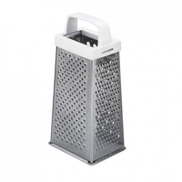 Chef Inox Grater 4-Sided Stainless Steel w Plastic Handle