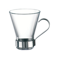 Bormioli Rocco Ypsilon Coffee Glass with Handle 220mL Set of 6