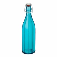 Bormioli Rocco Oxford Sky Blue Glass Bottle 1L Set of 6