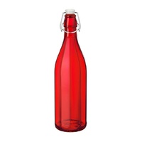 Bormioli Rocco Oxford Red Glass Bottle 1L Set of 6