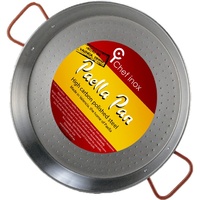 Chef Inox Paella Pan, High Carbon Polished Steel, 650mm