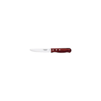 Churrasco Steak Knife Serrated Wide Blade with Polywood Handle Red 127mm