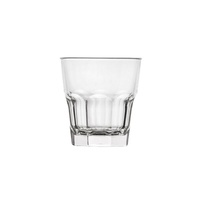 Polysafe Plastic Glass-Look Rocks Tumbler 240mL Clear Stackable
