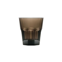 Polysafe Plastic Glass-Look Rocks Tumbler 240mL Smoke Stackable Ctn of 24