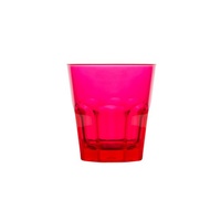 Polysafe Plastic Glass-Look Rocks Tumbler 240mL Pink Stackable