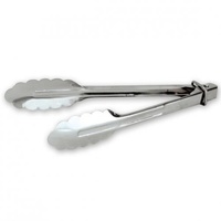 Stainless Steel Utility Tong Heavy Duty w Clip 400mm Set of 6
