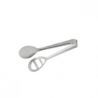 Oval Slotted Serving Tong Stainless Steel 195mm
