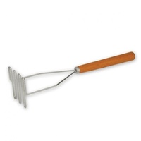 Potato Masher Chrome Plated w Wooden Handle 430mm