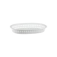 American Diner Style Plastic Basket White Oval 270x180x40mm