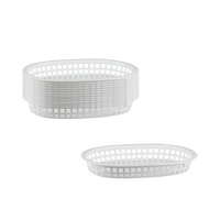 American Diner Style Plastic Basket White Oval 270x180x40mm Set of 12
