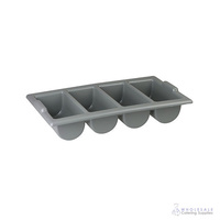 Cutlery Box with 4 Compartments Grey 1/1 Gastronorm