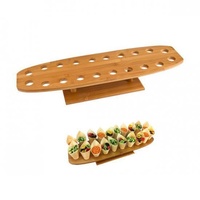Disposable Serving Cone Holder Bamboo 20 Hole