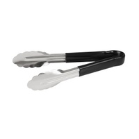 Stainless Steel Tong 1 Piece w PVC Coated Handle Black 230mm