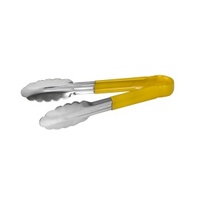 Stainless Steel Tong 1 Piece w PVC Coated Handle Yellow 230mm