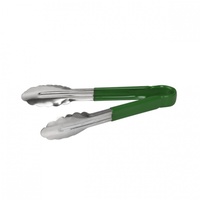 Stainless Steel Tong 1 Piece w PVC Coated Handle Green 300mm