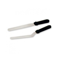 Spatula / Palette Knife Straight & Cranked Set 200mm Black Handle S/S Blade
