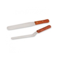 Spatula / Palette Knife Straight & Cranked Set 150mm Wood Handle S/S Blade