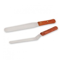Spatula / Palette Knife Straight & Cranked Set 250mm Wood Handle S/S Blade