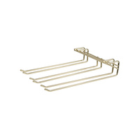 Glass Hanging Rack Triple Row Brass 270 x 220mm Set of 6