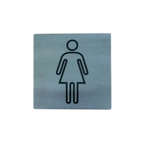 Washroom Sign Stainless Steel Female 130 x 130mm